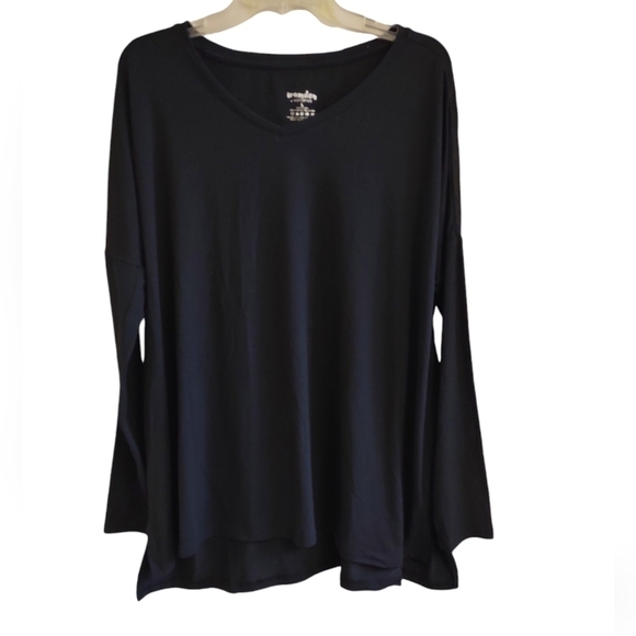 Wander Hottotties Black Long Sleeve High Low Hem Top Large - Picture 1 of 4